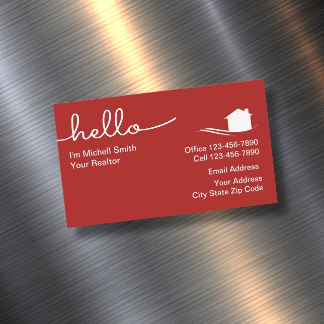 Modern Trendy Real Estate Agent Business Card Magnet (Creator Uploaded)