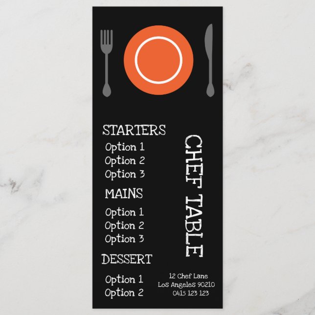 Modern trendy restaurant dinner menu (Front)