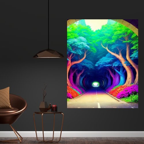 Modern Trendy Retro Trippy Illustration Poster