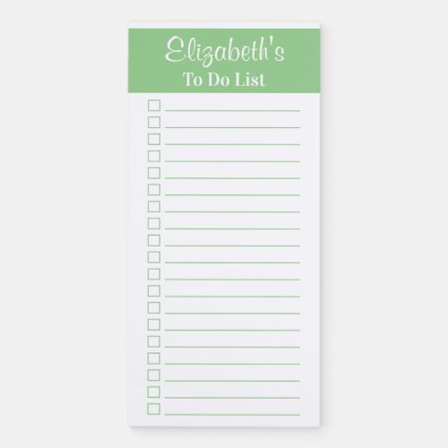 Modern Trendy Sage Green To Do Checklist Magnetic Notepad