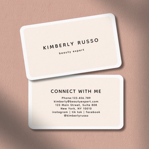 Modern Trendy Salon Beige Business Card