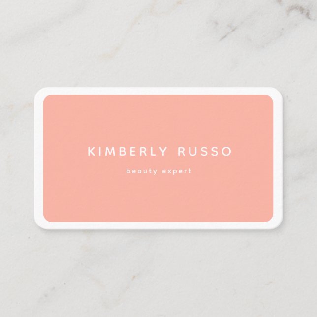 Modern Trendy Salon Peach Appointment Card (Front)