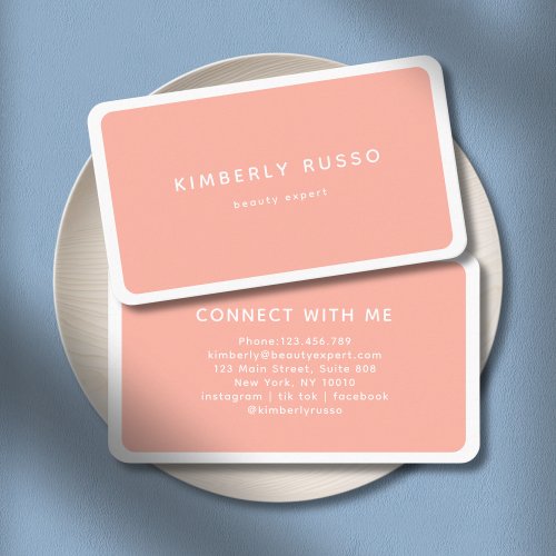 Modern Trendy Salon Peach Business Card