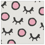 Modern Trendy Scandinavian Closed Eyes Dot Pattern Fabric