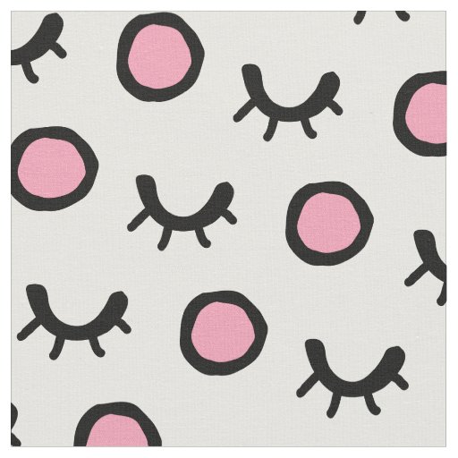 Modern Trendy Scandinavian Closed Eyes Dot Pattern Fabric