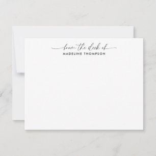 Modern Trendy Script From the desk of Name Note Card