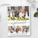 Modern Trendy Script We Got Married 4 Photo Postcard<br><div class="desc">Modern Trendy Script We Got Married Wedding Announcement 4 Photo Postcard</div>