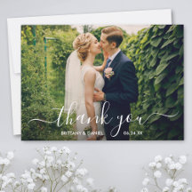 Modern Trendy Script Wedding Photo