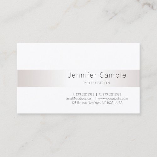 Modern Trendy Silver Look Simple Design Luxury Business Card