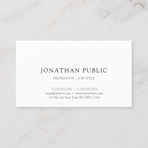 Modern Trendy Simple Design Elegant Template Business Card