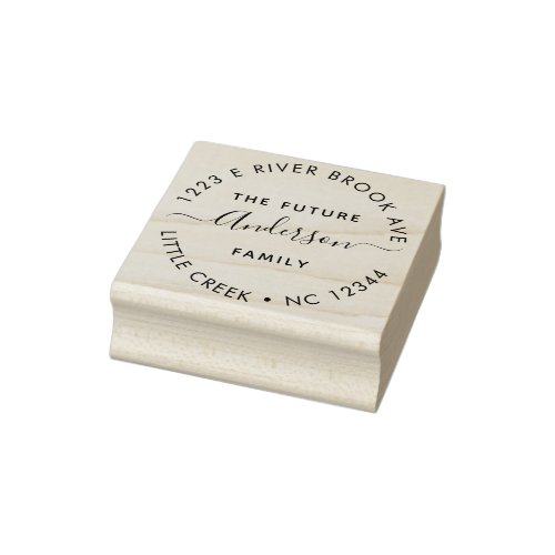 Modern Trendy  Simple Elegant Script Address Rubber Stamp