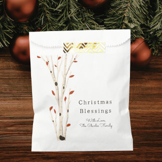 Modern Trendy Simple Festive Christmas Holiday Favor Bag