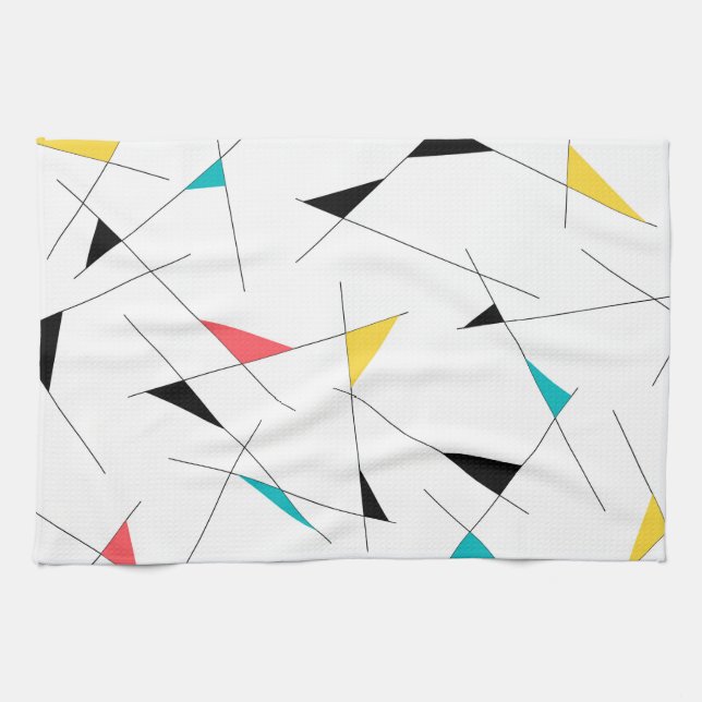 Modern, trendy, simple, fun geometric graphic kitchen towel (Horizontal)