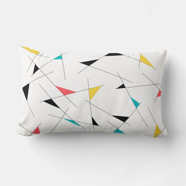 Modern, trendy, simple, fun geometric graphic lumbar pillow (Front)