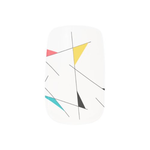 Modern trendy simple fun geometric graphic minx nail art