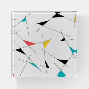 Modern, trendy, simple, fun geometric graphic paperweight