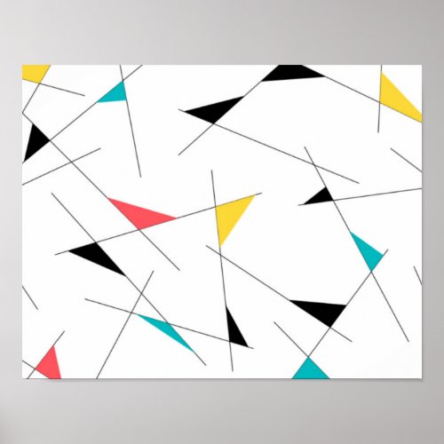 Modern trendy simple fun geometric graphic poster