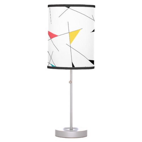 Modern trendy simple fun geometric graphic table lamp
