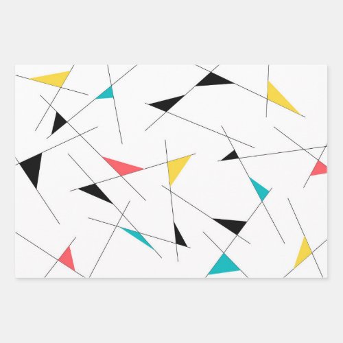 Modern trendy simple fun geometric graphic wrapping paper sheets