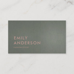 MODERN TRENDY SIMPLE MINIMAL FAUX DARK SILVER GREY BUSINESS CARD