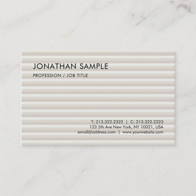 Modern Trendy Simple Professional Stylish Template Business Card (Front)