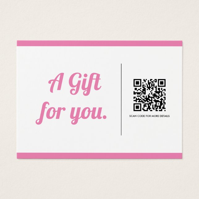 Modern Trendy Simple QR Code Gift Voucher Card (Front)