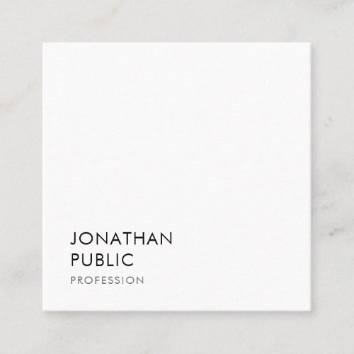 Modern Trendy Simple Template Elegant Professional Square Business Card