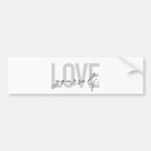 Modern, trendy, simple, urban design Love Yourself Bumper Sticker