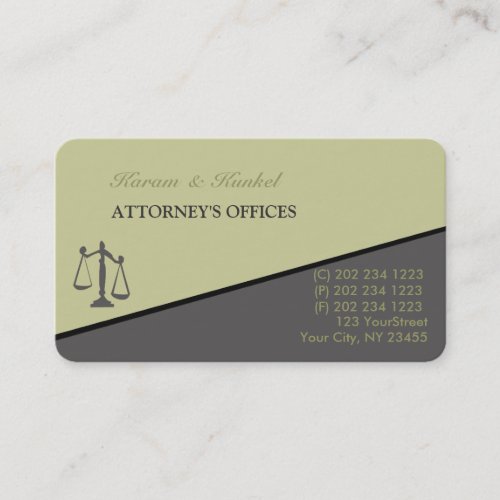 Modern Trendy Slanted Stripe Attorney Lawyers Business Card