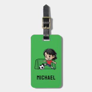 Modern Trendy Soccer Ball Football Personalized Luggage Tag