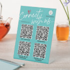 Modern trendy social media QR code business sign