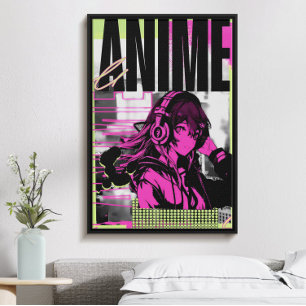 Modern trendy stylish Anime girl Poster