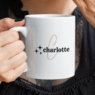 Modern Trendy Stylish Monogrammed Initial & Name  Coffee Mug