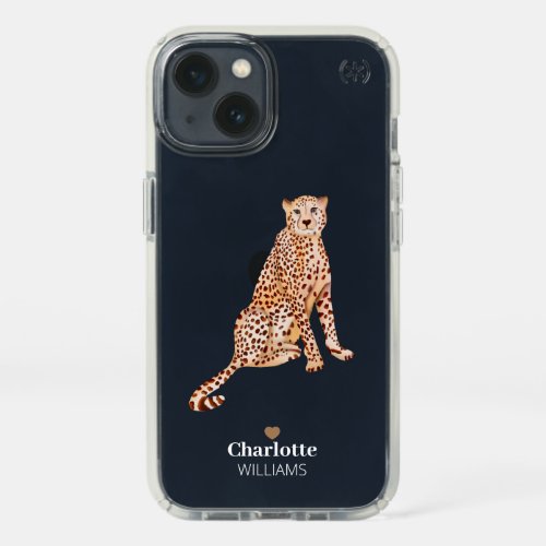 Modern Trendy Stylish Personalized Leopard Speck iPhone 13 Case