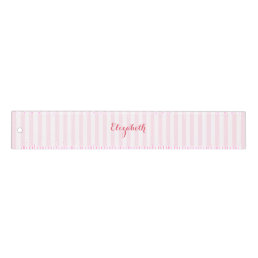 Modern Trendy Stylish Pink White Stripes Monogram Ruler