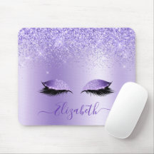 Modern Trendy Stylish Script Purple Glitter Lashes