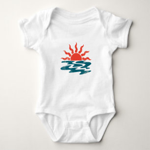 Modern Trendy Summer Tropical Beach Sunset Baby Bodysuit