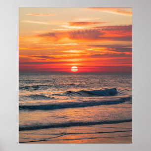 Modern Trendy Summer Tropical Beach Sunset Poster