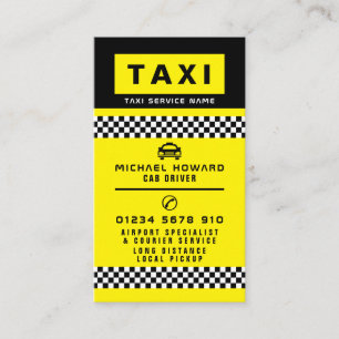 Modern & Trendy Taxi Cab Driver Business Card