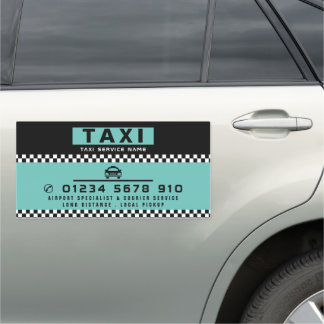 Modern & Trendy Taxi Cab Driver Car Magnet