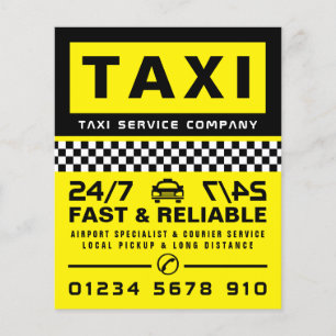 Modern & Trendy, Taxi Cab Firm with Price List Flyer