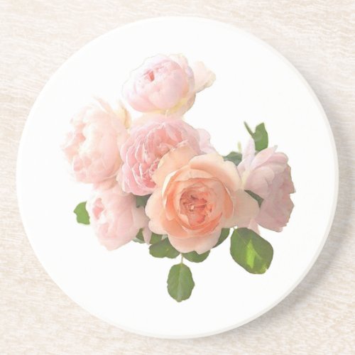 Modern Trendy Template Elegant Roses Design Coaster