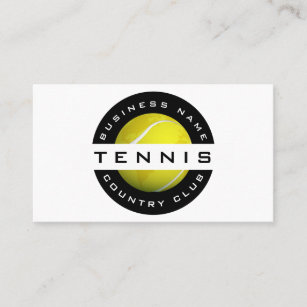 Modern Trendy Tennis Club Coach Logo Social Media Business Card