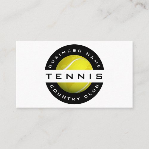 Modern Trendy Tennis Club Coach Logo Social Media Business Card