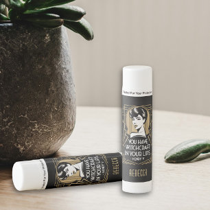 Modern Trendy Typography Quote Black Gold Lip Balm