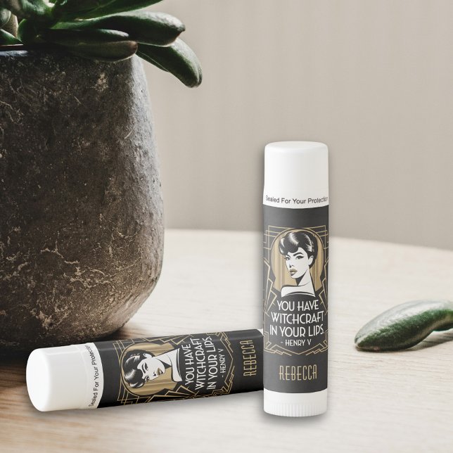 Modern Trendy Typography Quote Black Gold Lip Balm (Creator Uploaded)