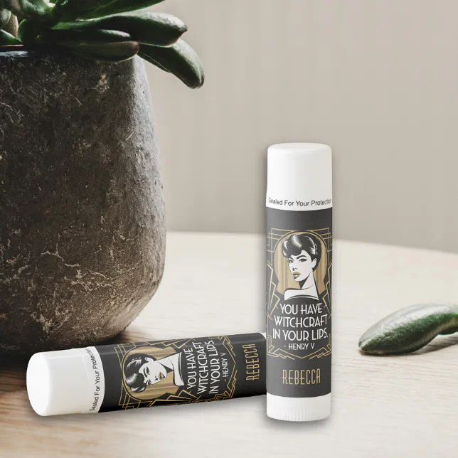 Modern Trendy Typography Quote Black Gold Lip Balm