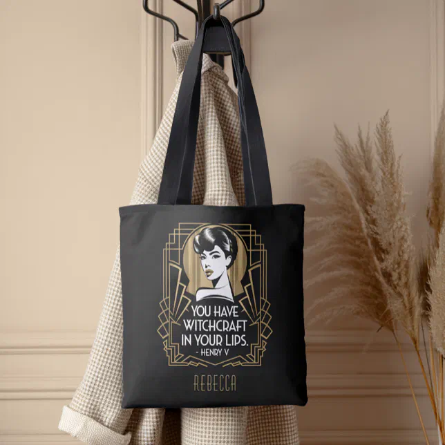 Black and Gold Quote Tote Bag – Elegant Modern Typography