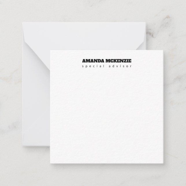 Modern Trendy Unique Creative Minimalist Note Card (Front)