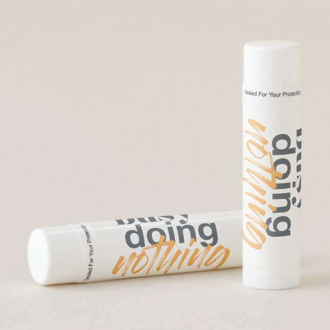 Modern, trendy, urban design of Busy Doing Nothing Lip Balm (Front)
